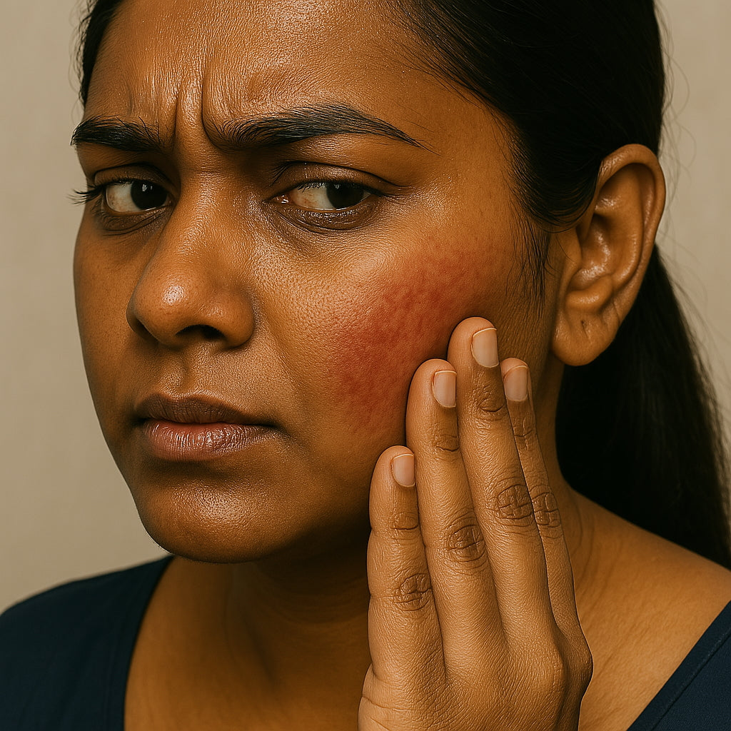 Illustration showing a weakened skin barrier leading to moisture loss and increased sensitivity.