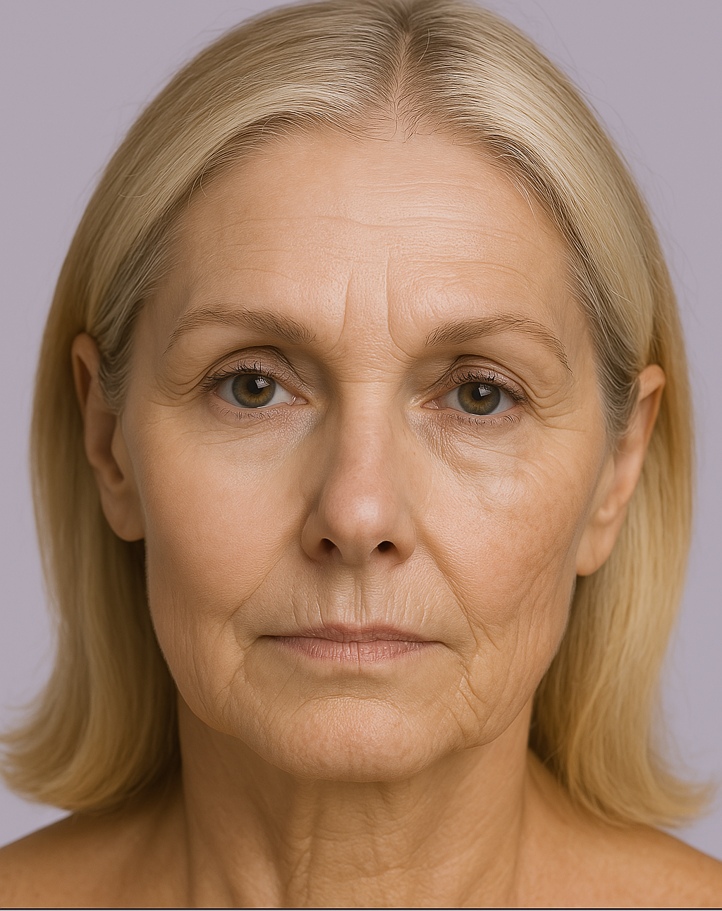 Illustration of collagen and elastin loss in aging skin