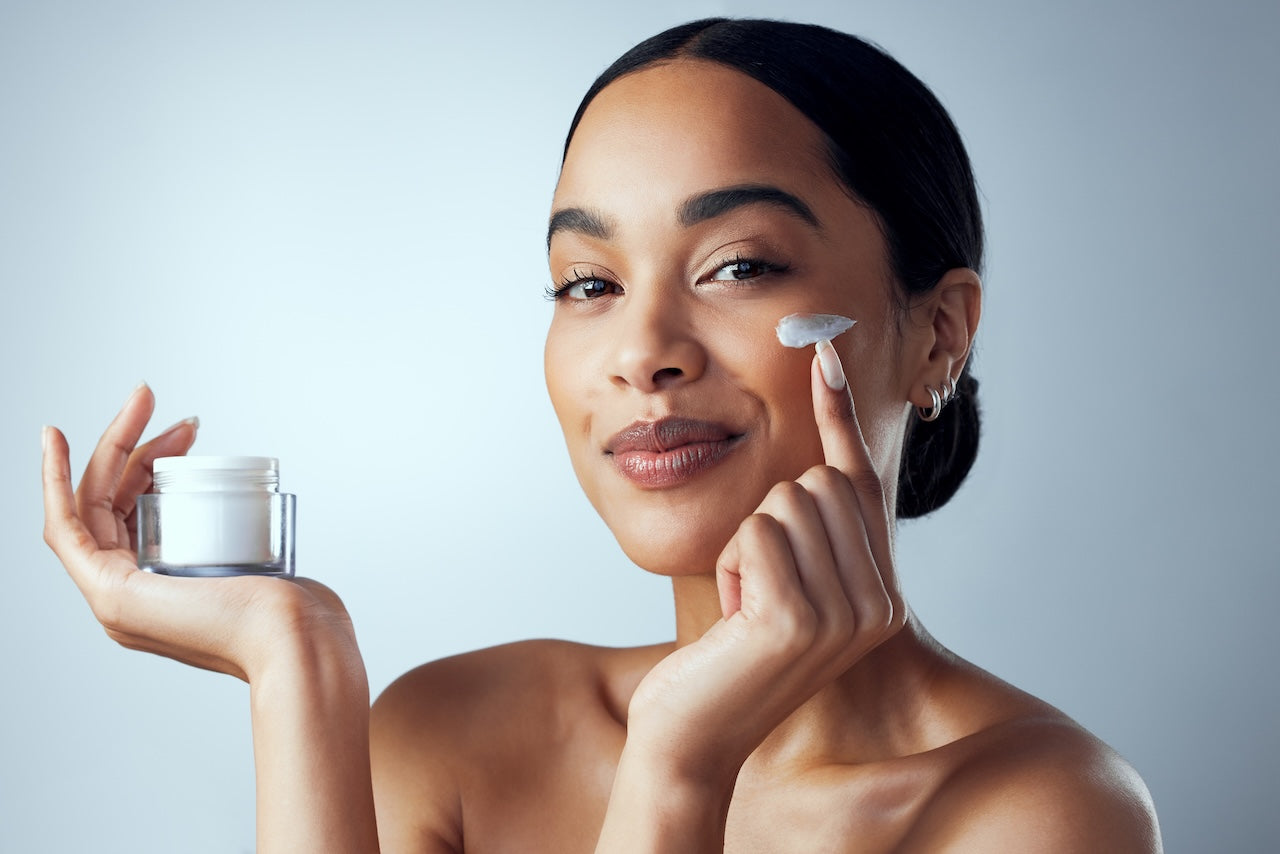 Gentle skincare application for sensitive skin routine with botanical ingredients