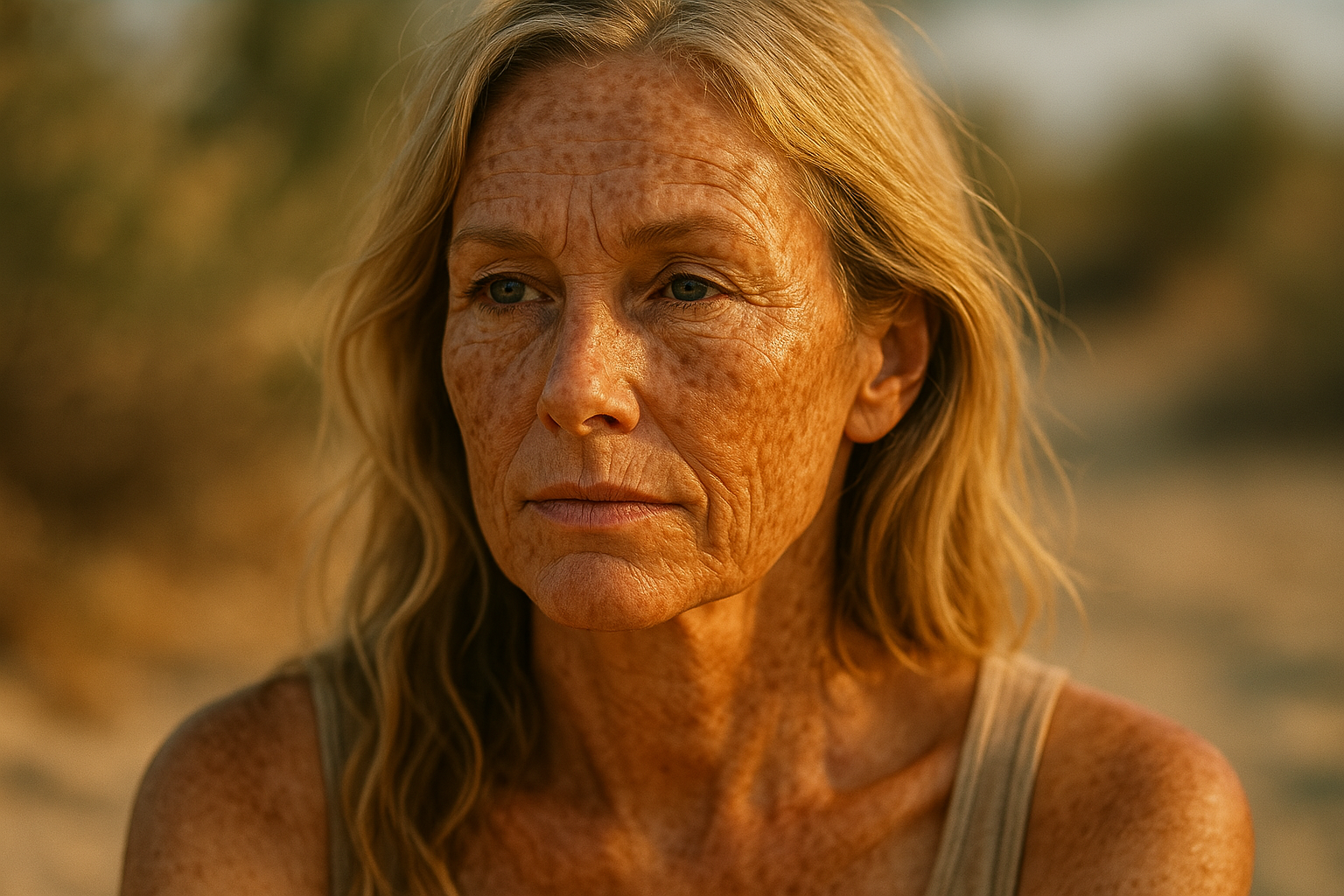 UV exposure and sun damage causing wrinkles and age spots